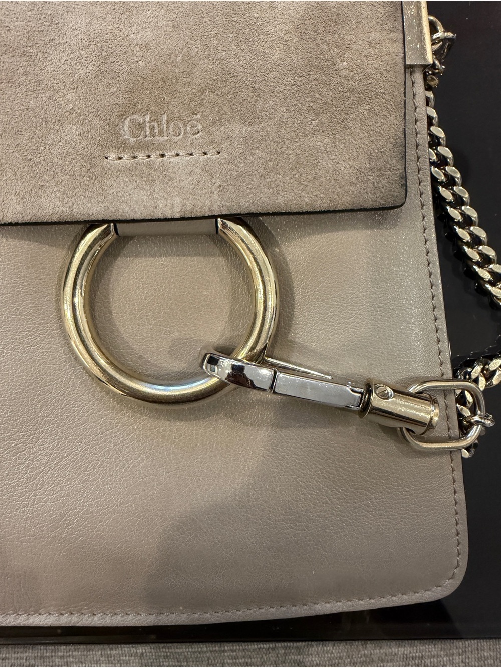 Beige Chloe Mini Leather & Suede crossbody bag - Picture 2 of 4